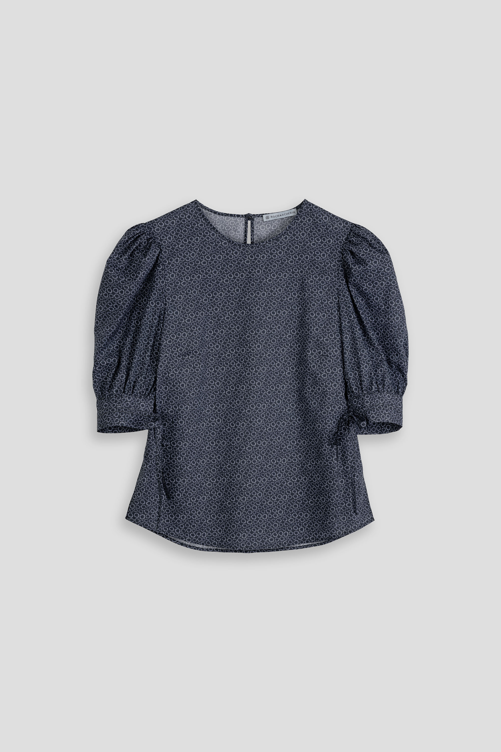 Bluse-Damen-Muster-dunkelblau-Tula