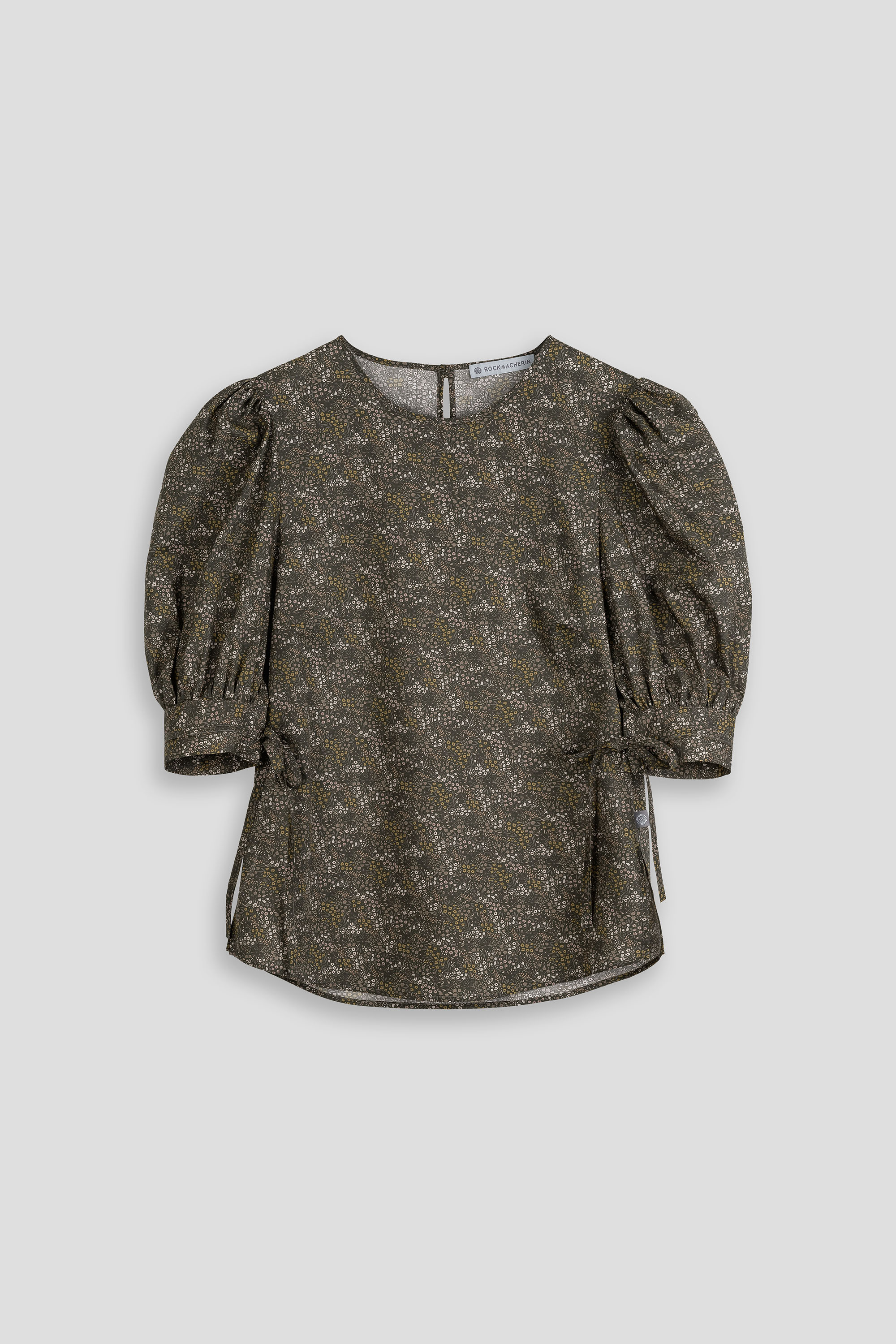 Bluse-Damen-Muster-gruen-braun-Tula
