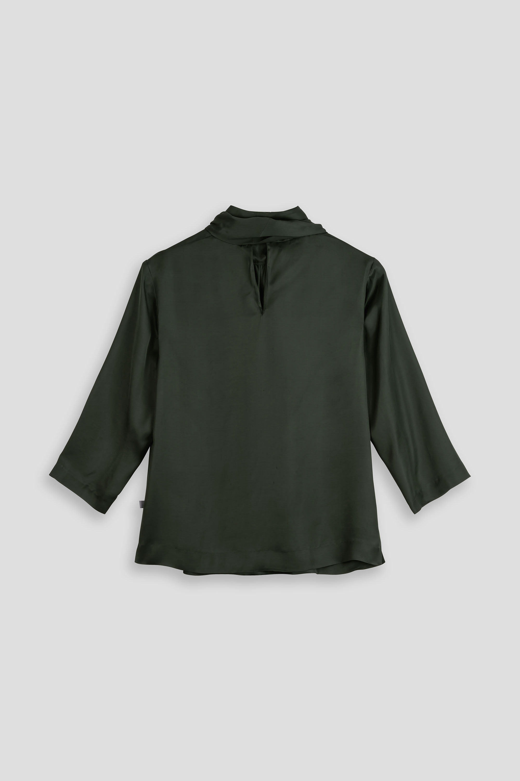 Bluse-Damen-Satin-Schluppe-dunkelgruen-Antonia