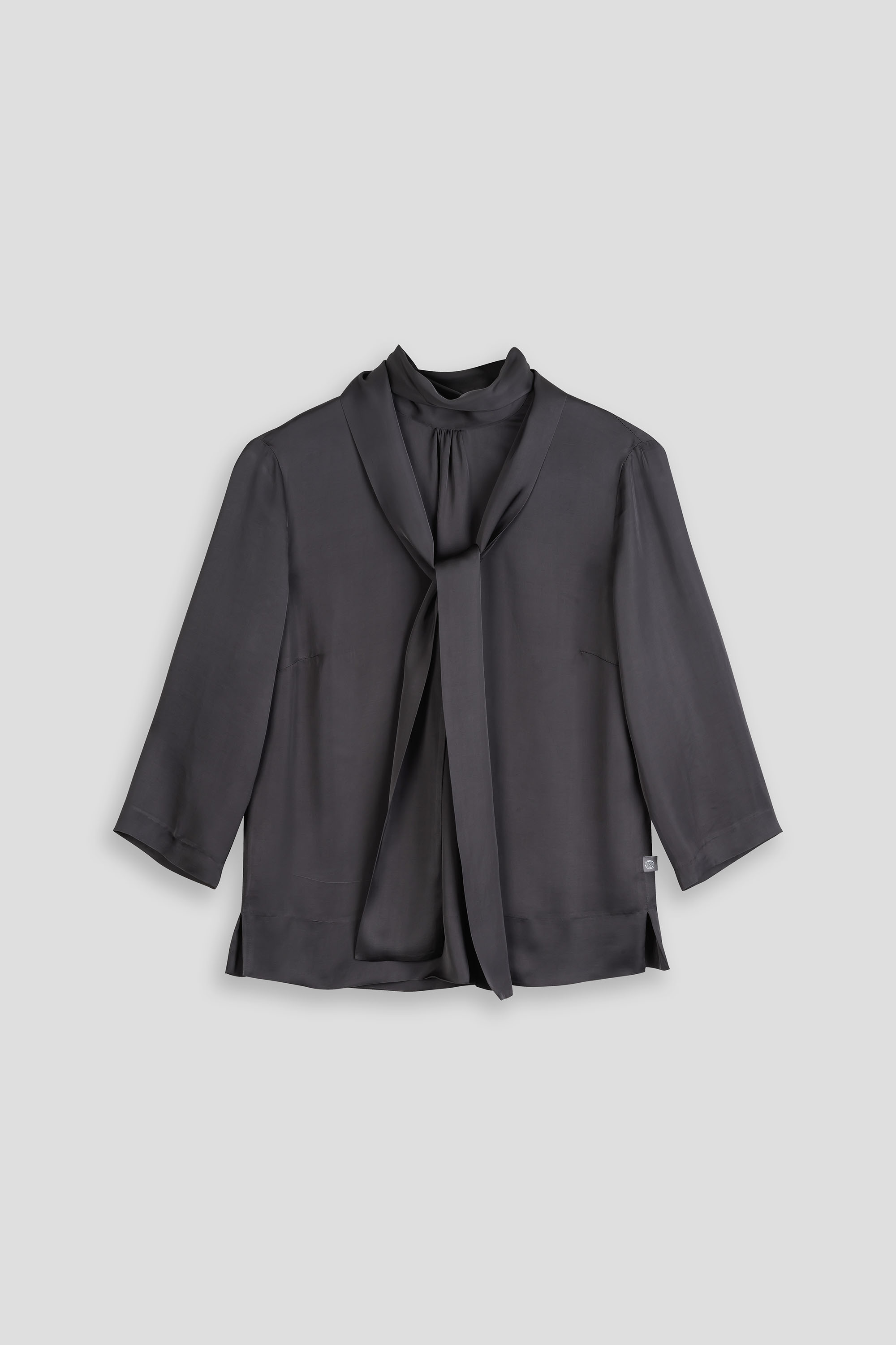 Bluse-Damen-Satin-Schluppe-grau-Antonia