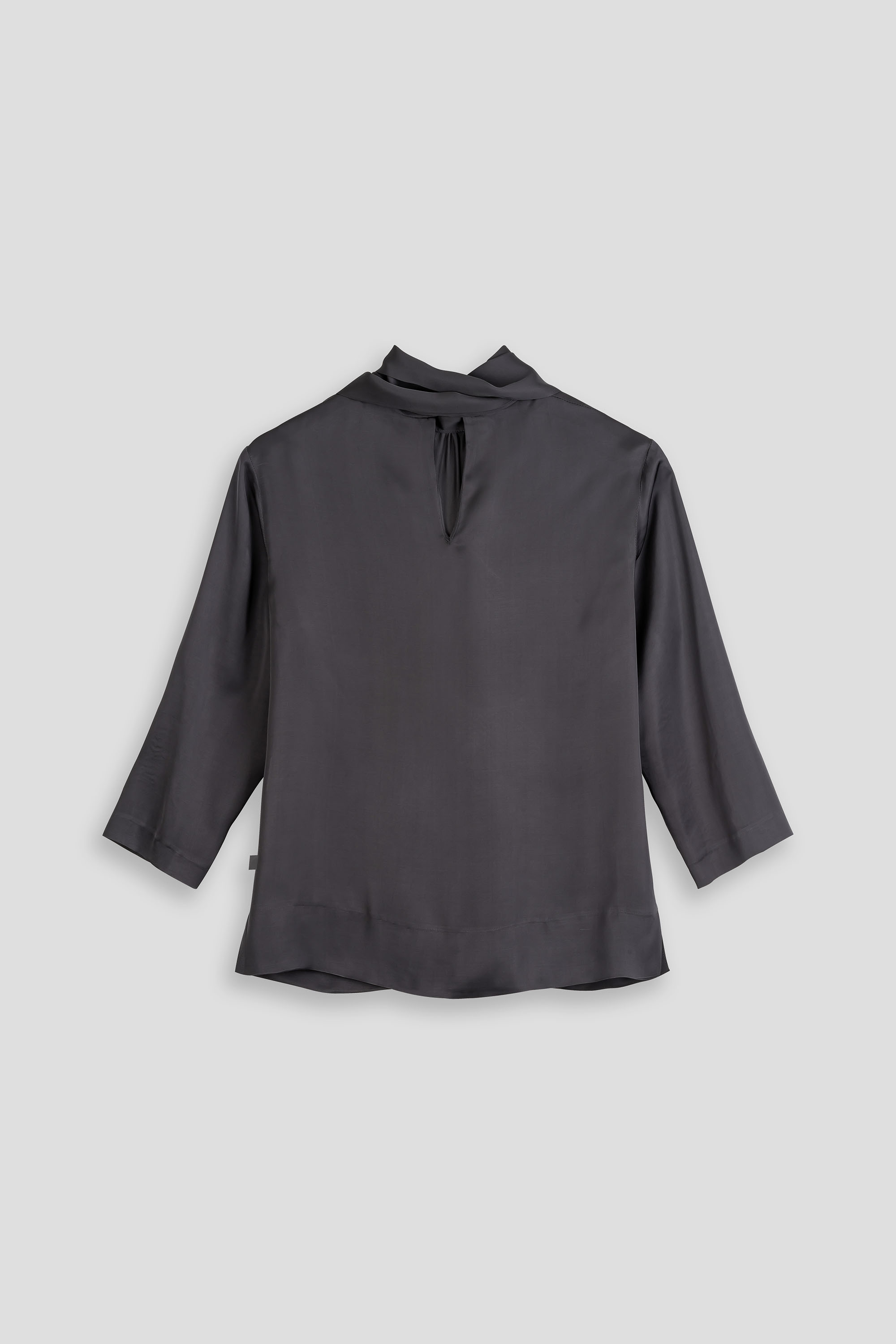 Bluse-Damen-Satin-Schluppe-grau-Antonia