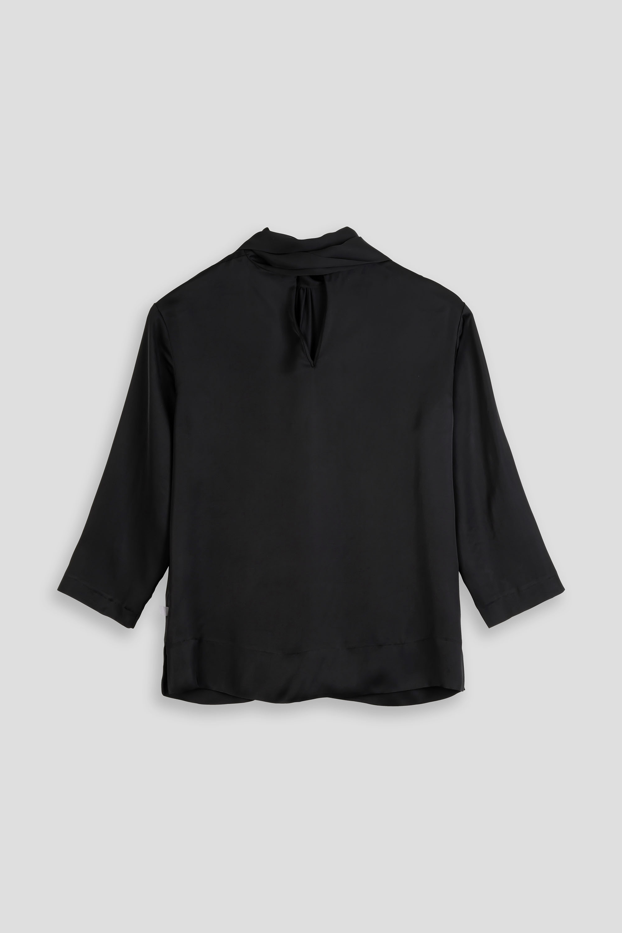 Bluse-Damen-Satin-Schluppe-schwarz-Antonia