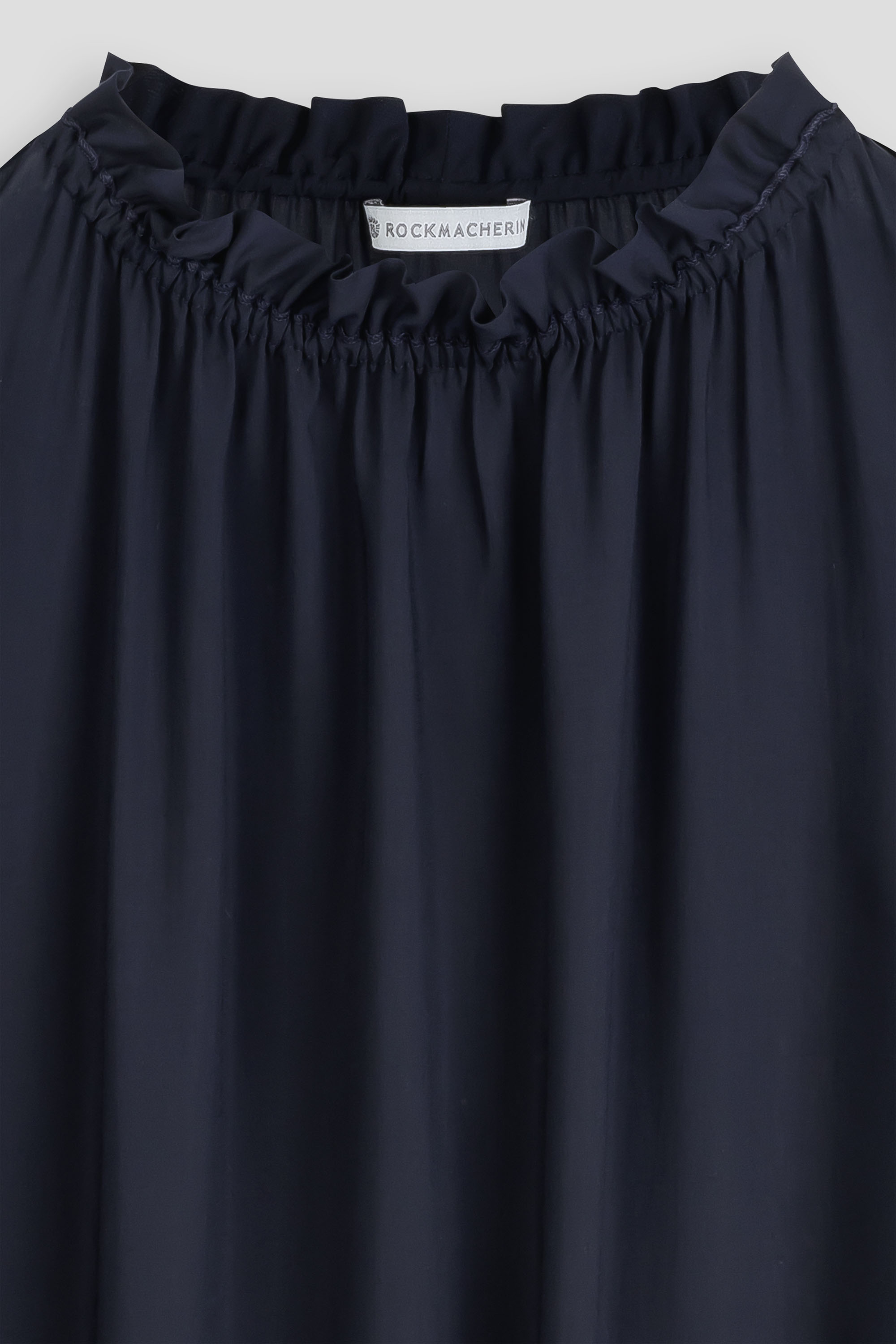 Bluse-Damen-Rueschen-dunkelblau-Emma