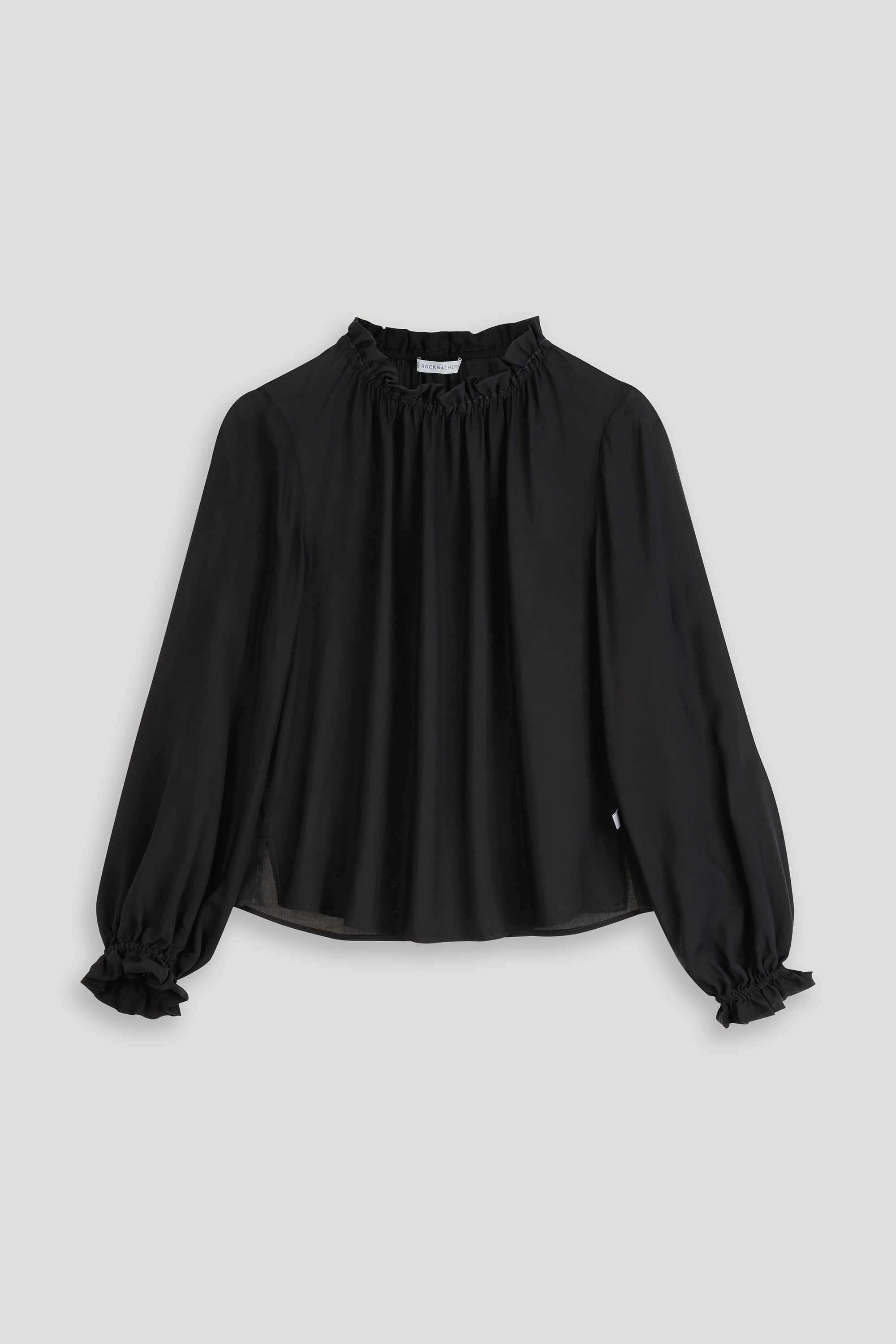 Bluse-Damen-Rueschen-schwarz-Emma
