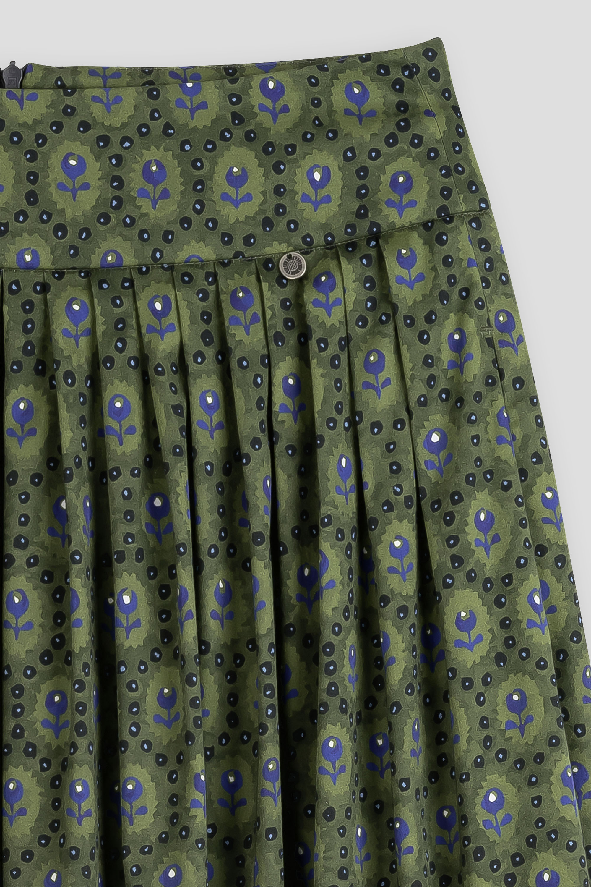 Trachtenrock-lang-Muster-gruen-blau-Kalo