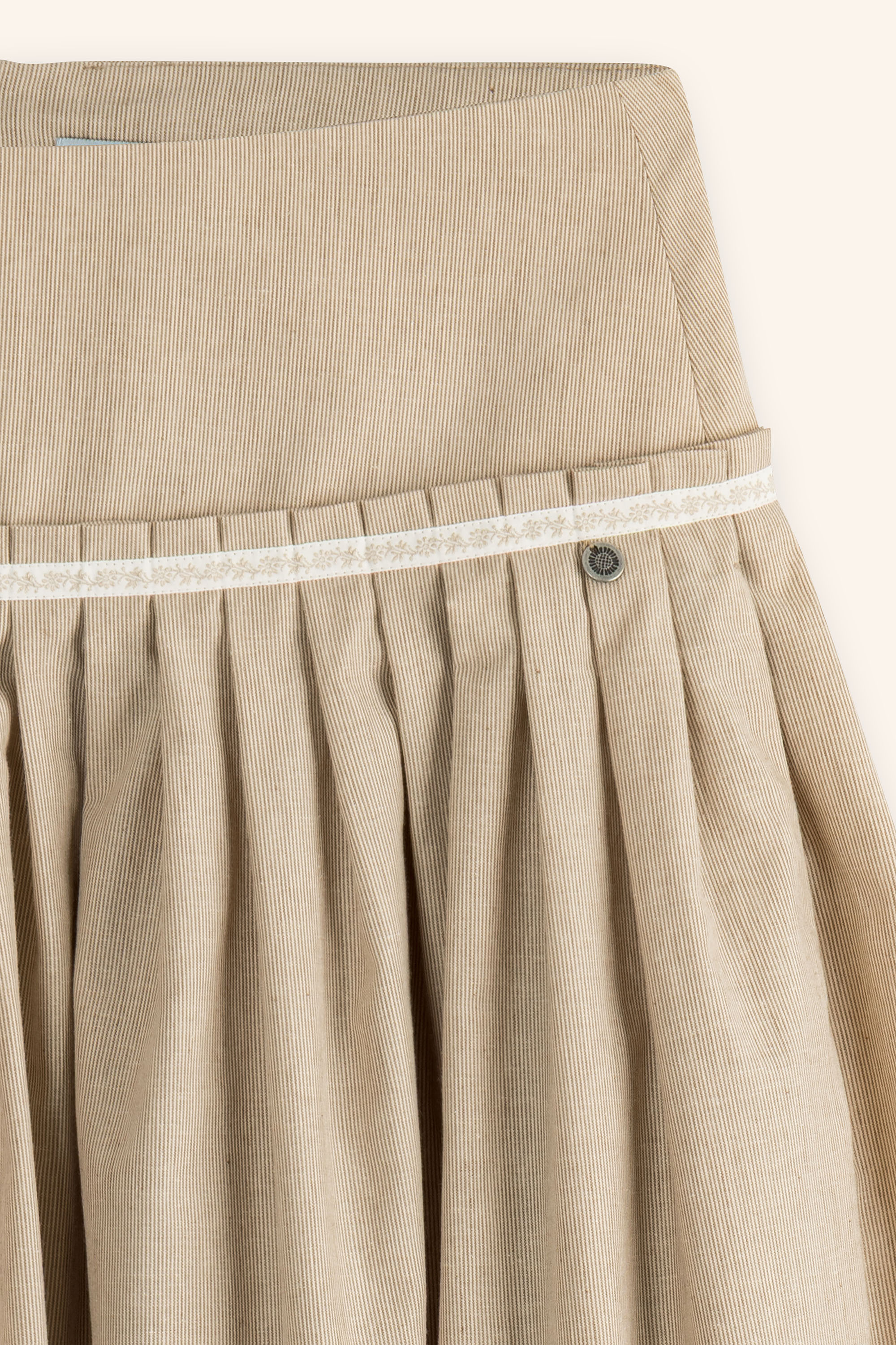 Trachenrock-lang-Streifen-camelbeige-Weissach