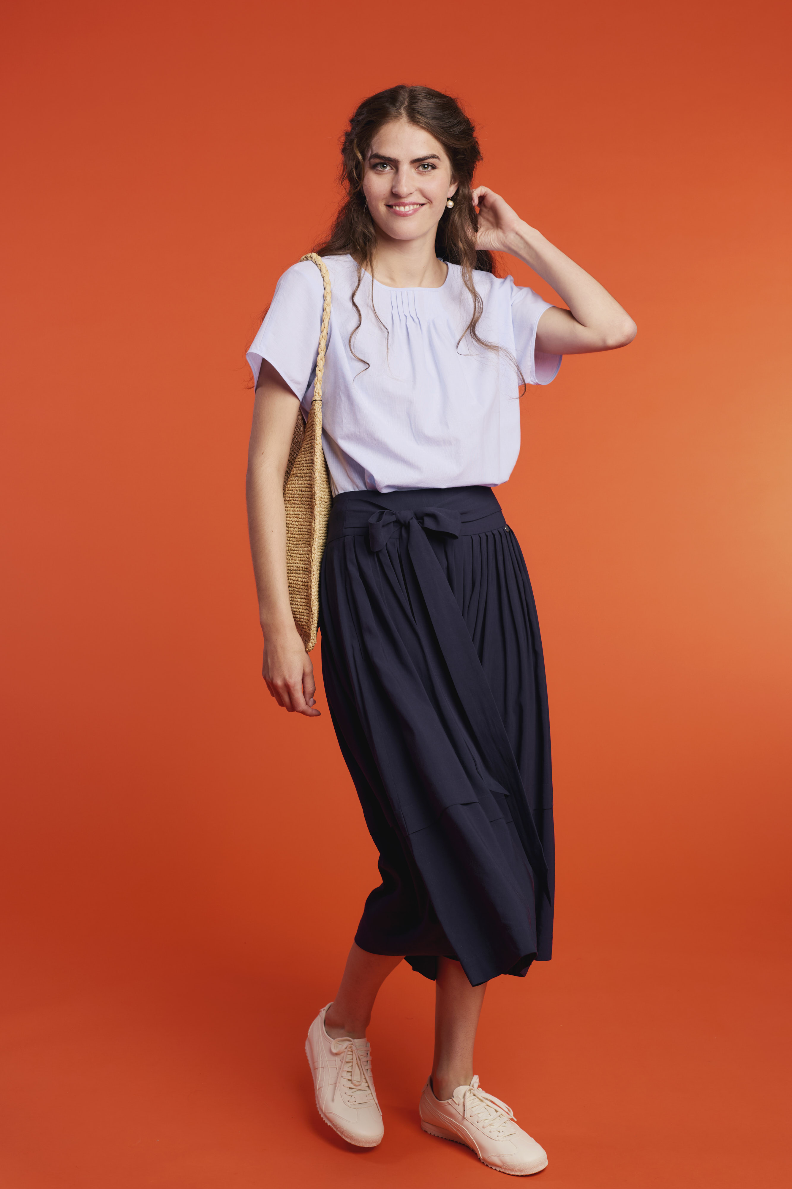 Trachtenrock-Leinen-marineblau-Kirchsee