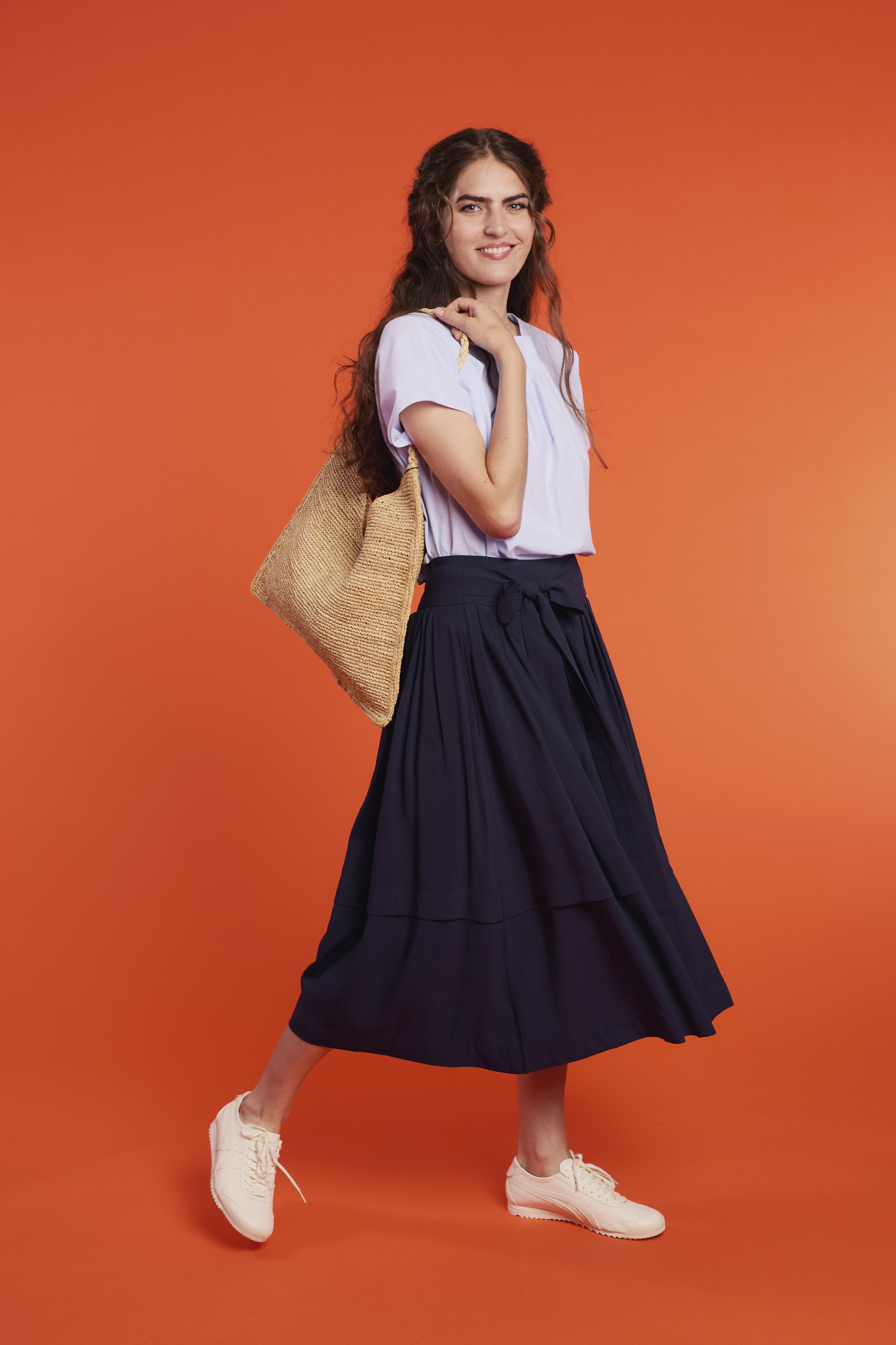 Trachtenrock-Leinen-marineblau-Kirchsee