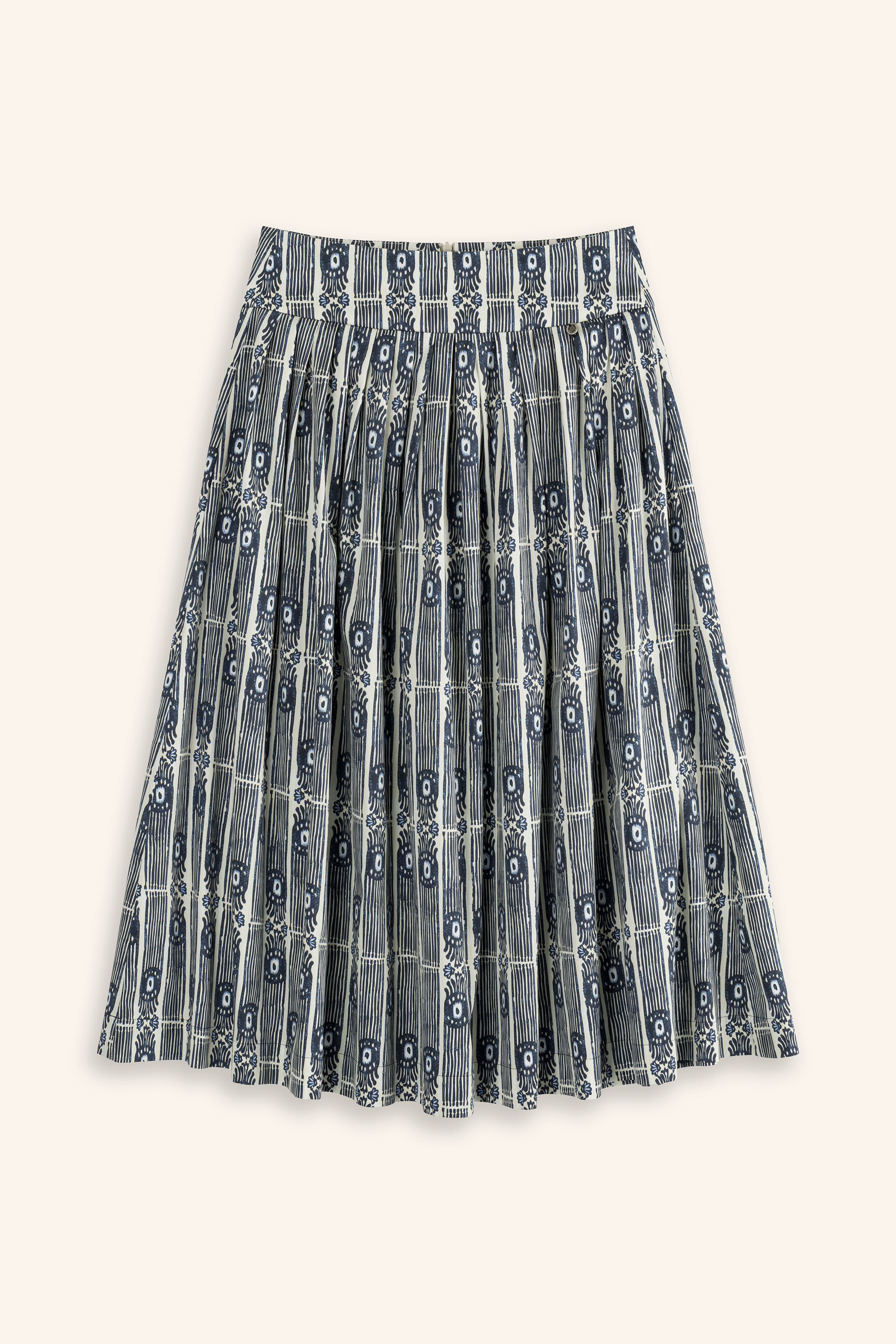 Trachtenrock-lang-Muster-marineblau-Kalo