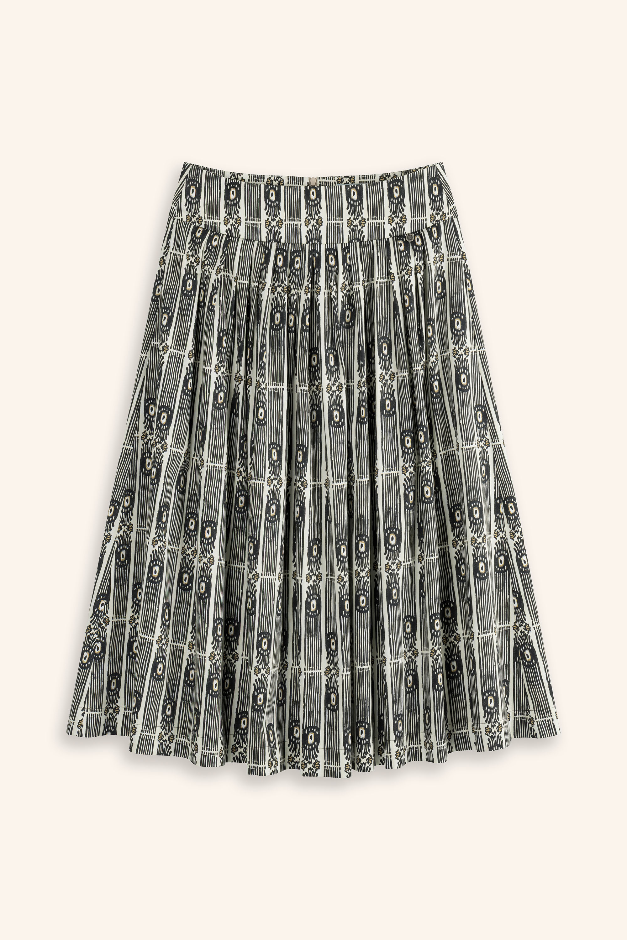 Trachtenrock-lang-Muster-schwarz-Kalo