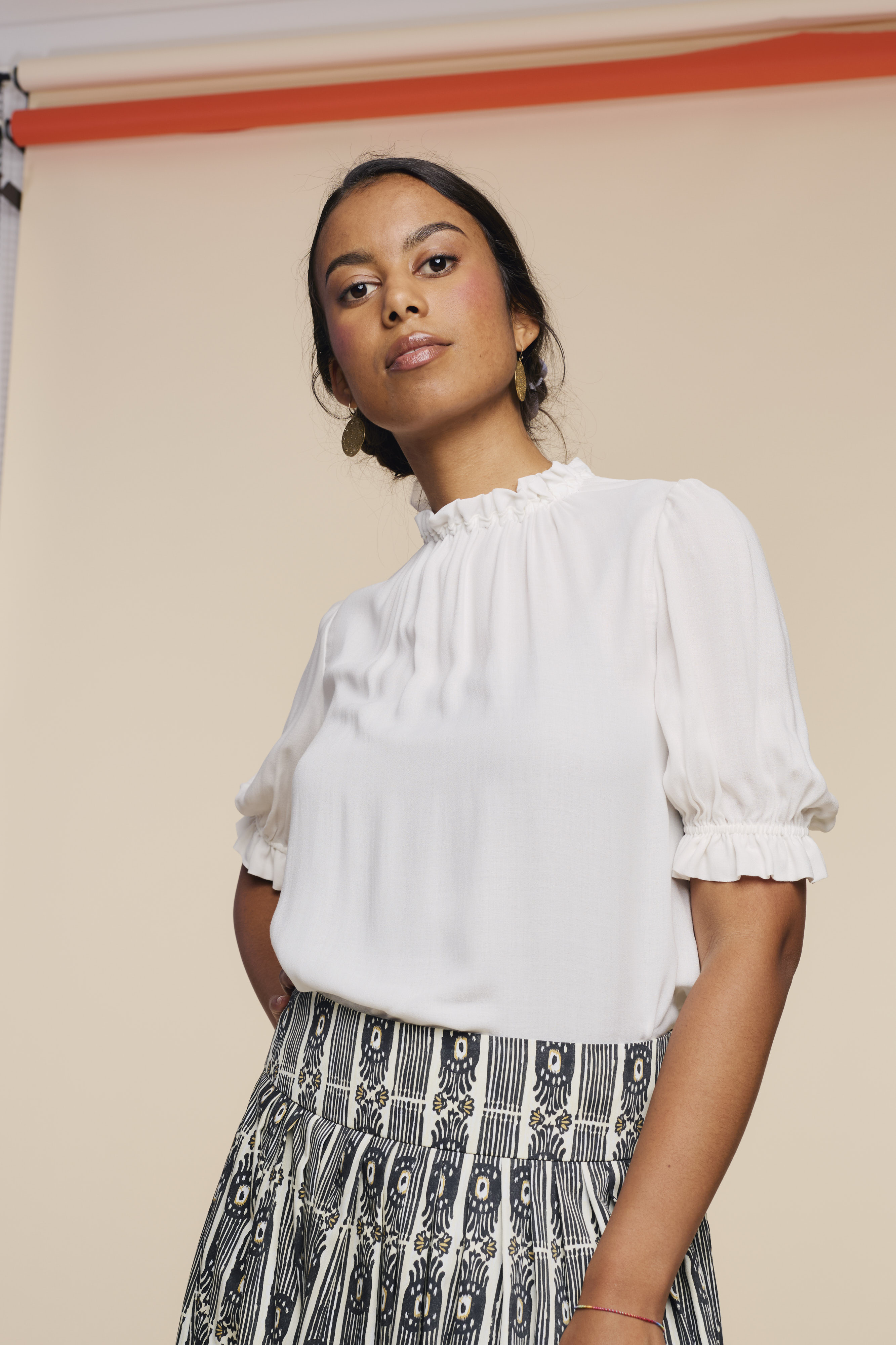 Trachtenrock-lang-Muster-schwarz-Kalo