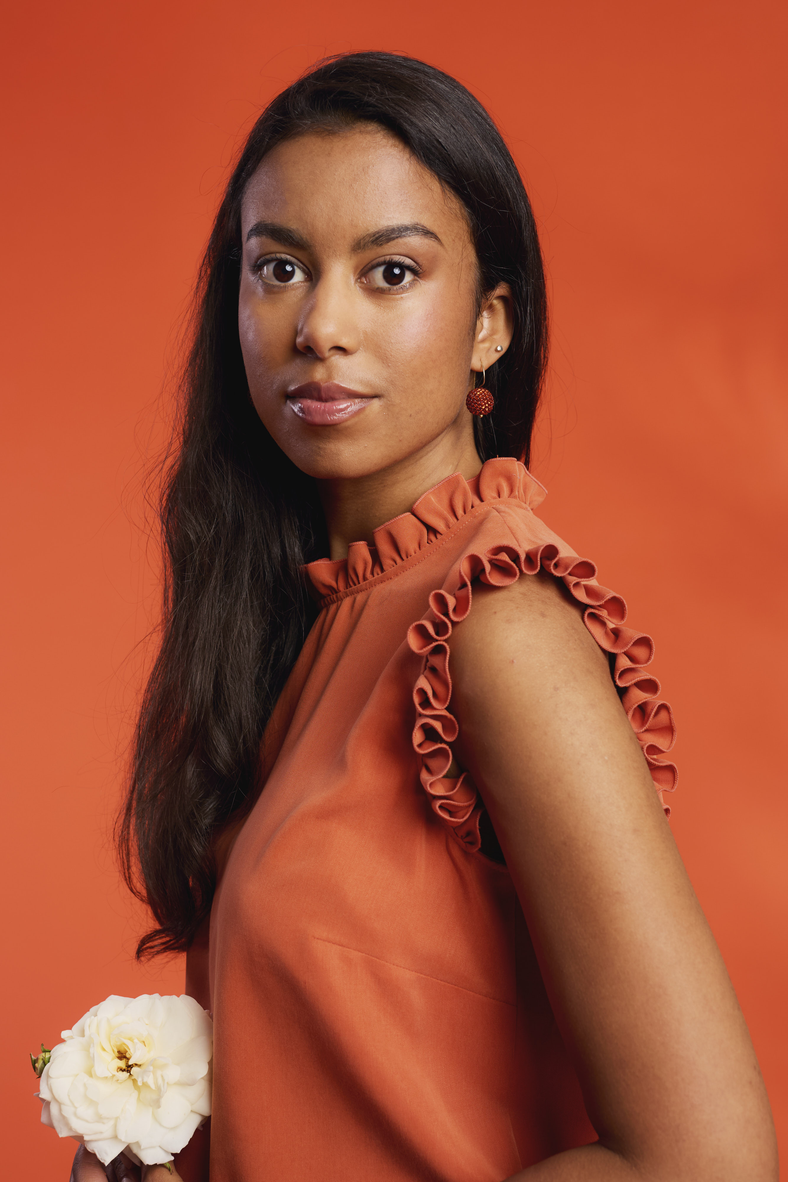 Trachtenbluse-Rueschen-aermellos-terracottarot-Iris