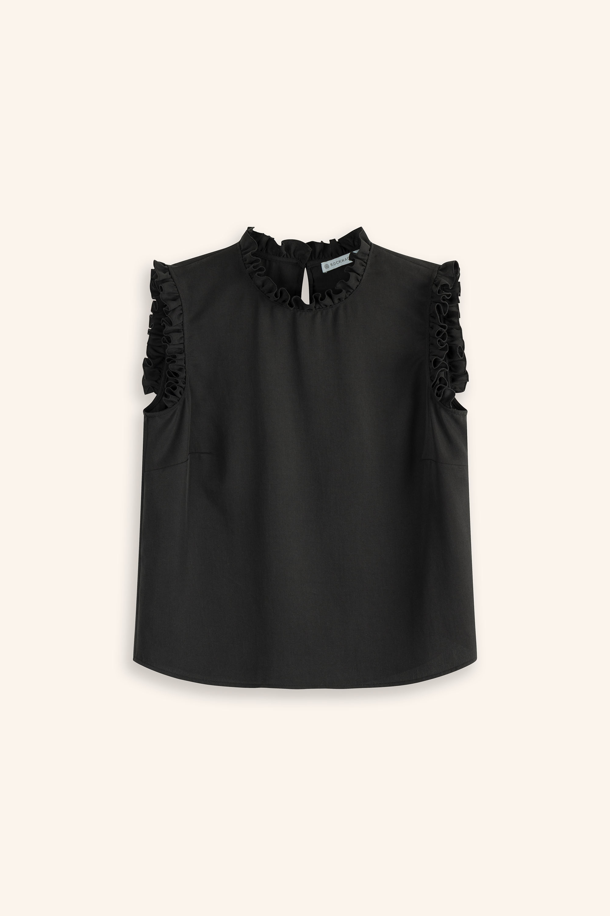 Trachtenbluse-Rueschen-aermellos-schwarz-Iris