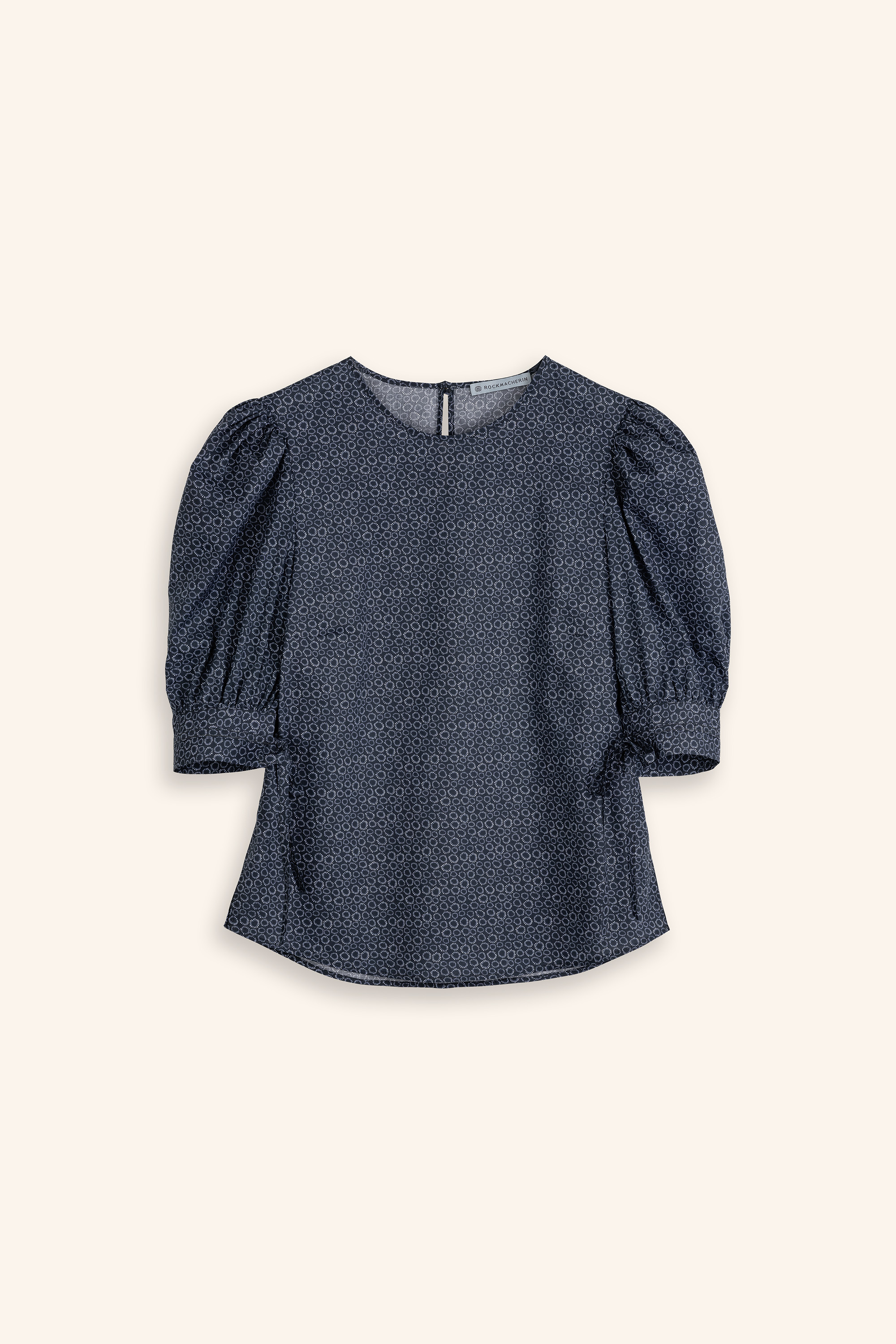 Bluse-Damen-Muster-marineblau-Tula