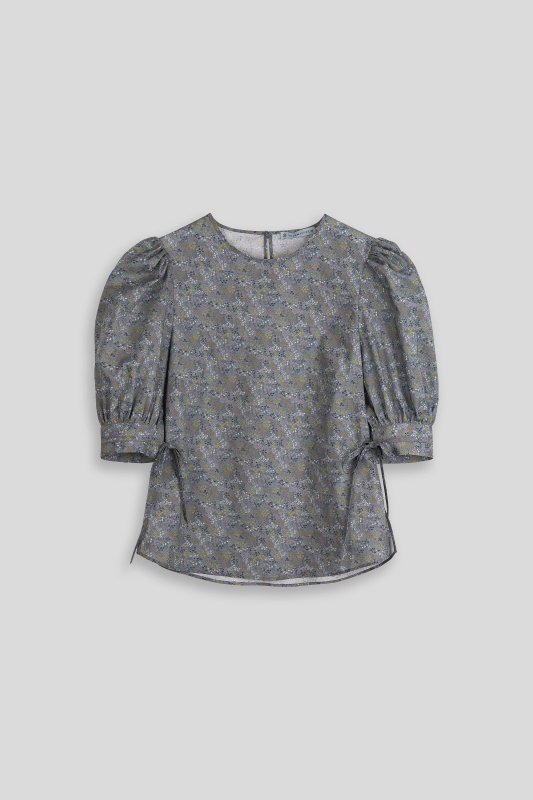 Bluse-Damen-Muster-grau-blau