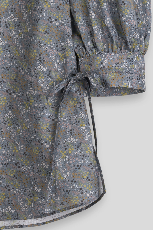 Bluse-Damen-Muster-grau-blau