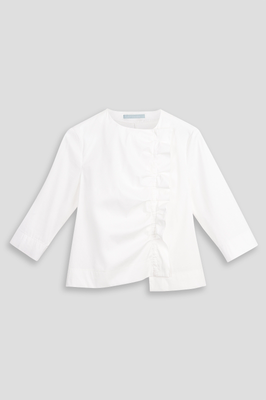 Bluse-Damen-Rueschen-weiss-Lara