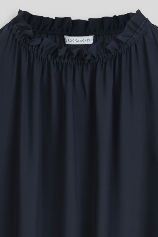 Bluse-Damen-Rueschen-dunkelblau-Emma