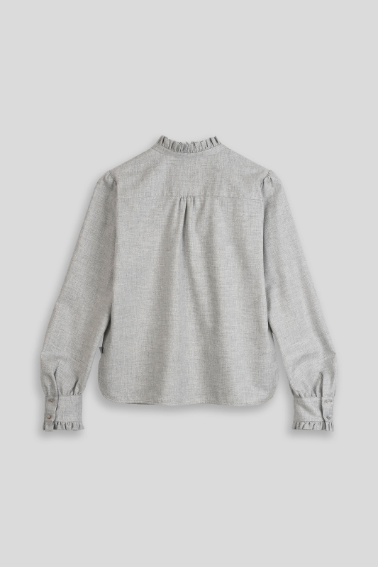 Bluse-Damen-Baumwolle-Winter-hellgrau-Rueschen-Susanna