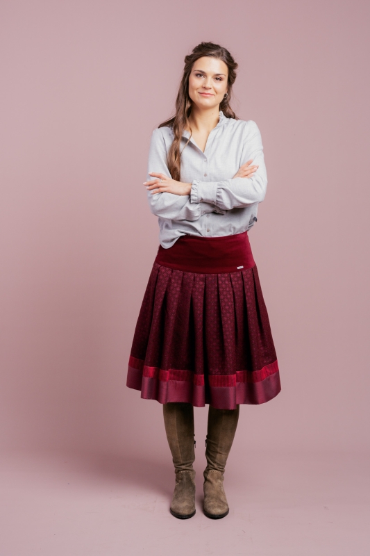 Bluse-Damen-Baumwolle-Winter-hellgrau-Rueschen-Susanna