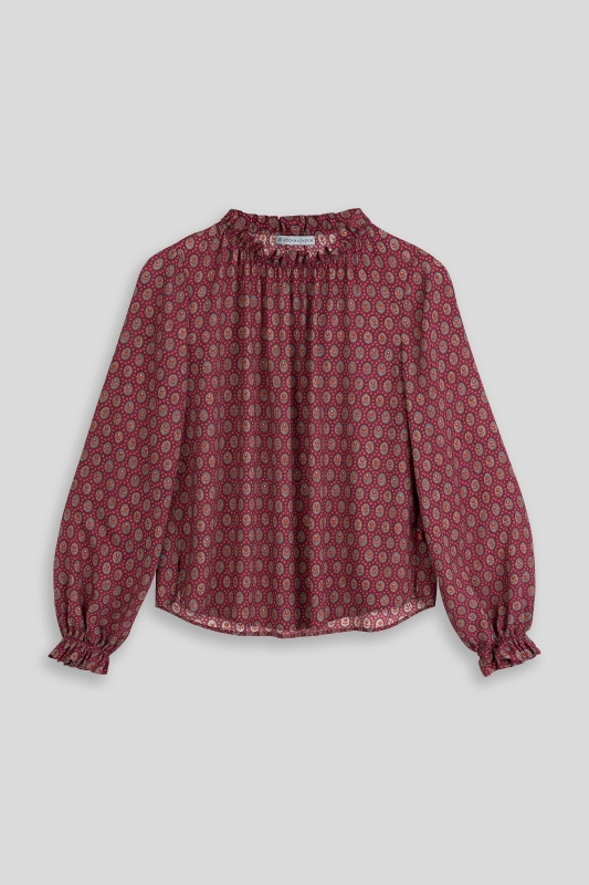 Blouse-ladies-frill-pattern-red-pink-Emma