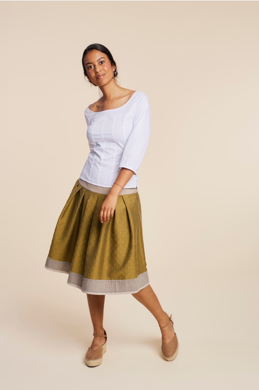 Trachtenrock-sendgelb-Heigras