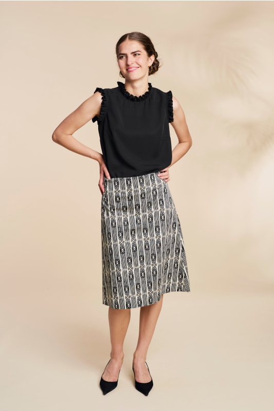 Trachtenrock-Muster-schwarz-Riedsee