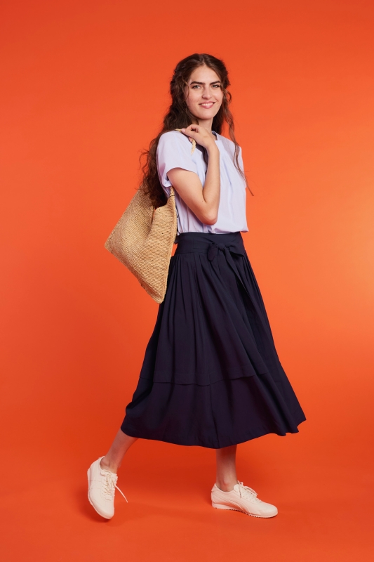 Trachtenrock-Leinen-marineblau-Kirchsee