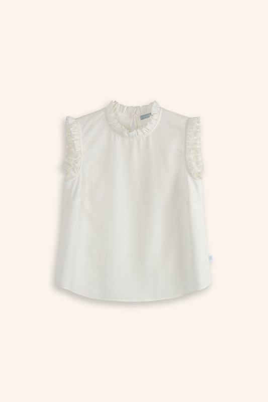 Trachtenbluse-Rueschen-aermellos-weiss-Iris