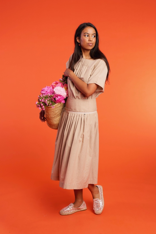 Bluse-Streifen-camelbeige-Olga