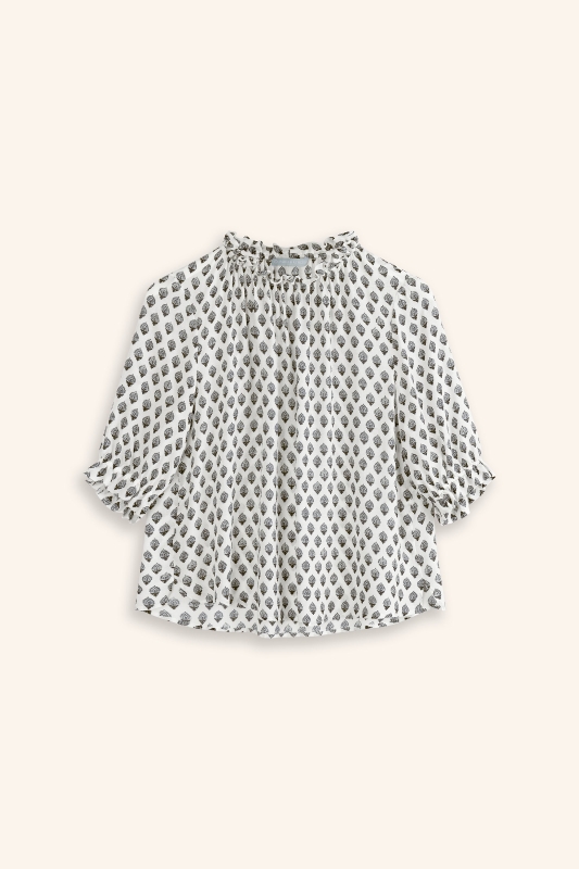 Trachenbluse-gemustert-Rueschen-schwarz-Erna