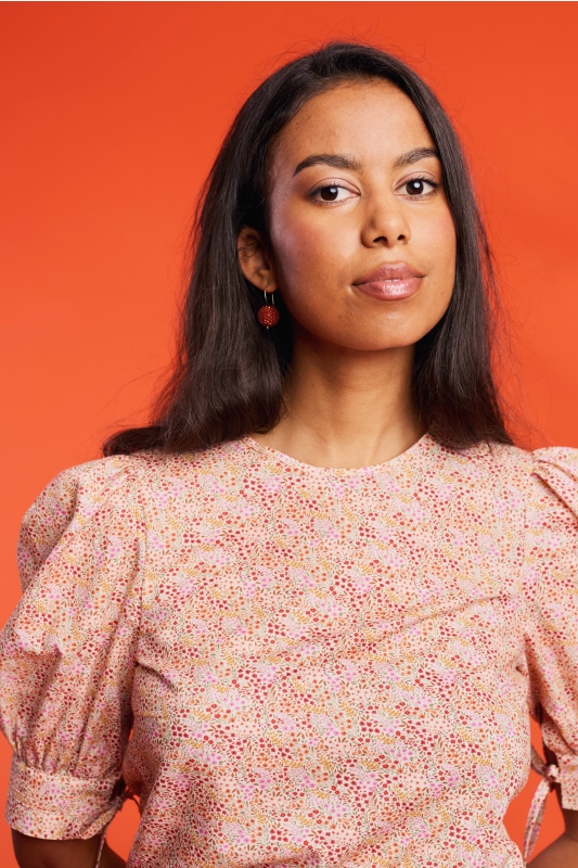 Bluse-Damen-Muster-rosarot-Tula