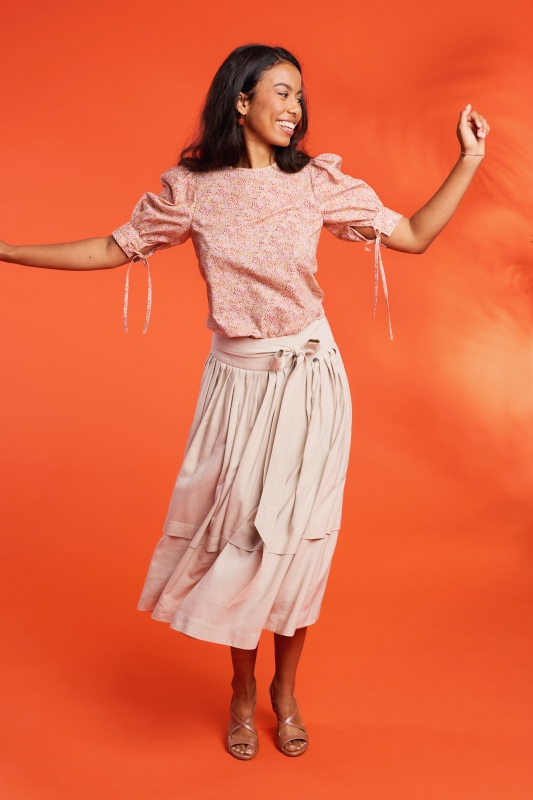 Bluse-Damen-Muster-rosarot-Tula