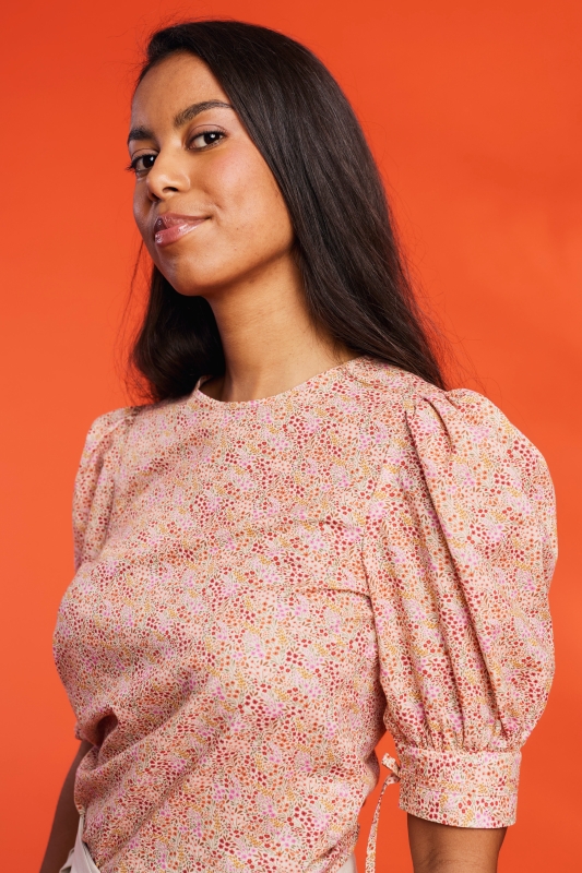 Bluse-Damen-Muster-rosarot-Tula