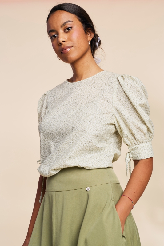 Bluse-Damen-Muster-gruen-Tula