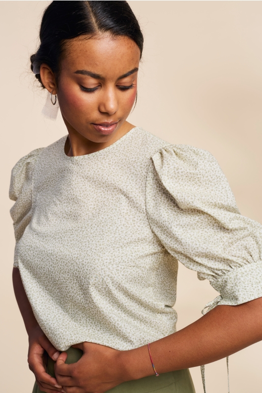 Bluse-Damen-Muster-gruen-Tula