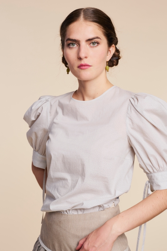 Bluse-Damen-Muster-beigegrau-Tula