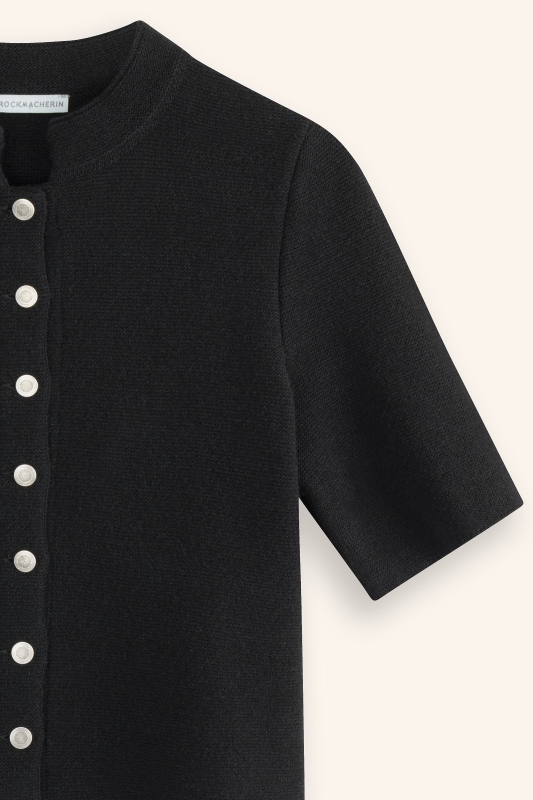 Trachtenjacke-halbarm-Schurwollstrick-schwarz-Tine